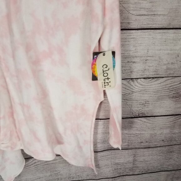 NEW Cloth by Design Nordstrom XS Pink Tie Dye Tunic Knit Sweater Top Asymmetric - Picture 7 of 12